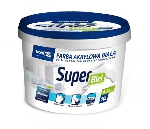 Farba akrylowa Super Biel FRANSPOL 10l